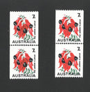 Australia 1970-75 7c Desert Pea -  Buff Colour Omitted & Green Printing Displaced SG468bb VAUS468BBA