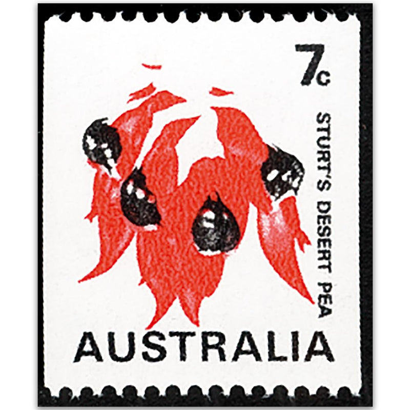 Australia 1971 SG 468c.  7c Sturt's Desert Pea missing green & buff u/m VAUS468C