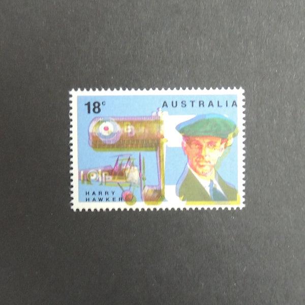 Australia 1978 18c Harry Hawker misplaced green single stamp u/m VAUS658AA
