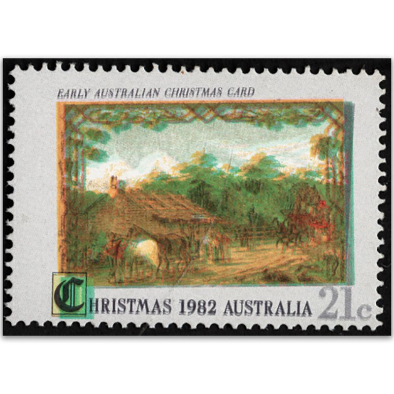 Australia 1982 21c Xmas, Dbl printing of all colours VAUS856