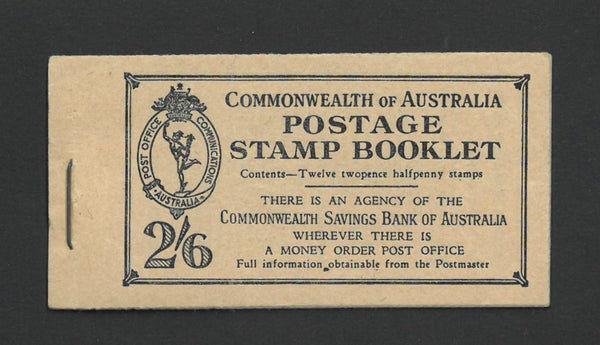 Australia 1949 2/6d Booklet 2 Panes 2 1/2d(SG 206) SGSB29 VAUSSB29
