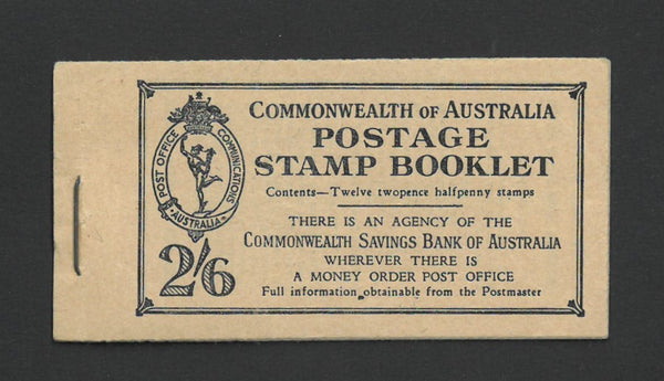 Australia 1949 2/6d Booklet 2 Panes 2 1/2d(SG 206) SGSB29 VAUSSB29