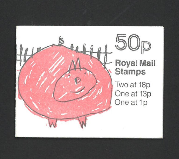 GB 1988 London Zoo 50p Booklet Pigs Design Phosphor Omitted SG FB47 booklet VBFB47