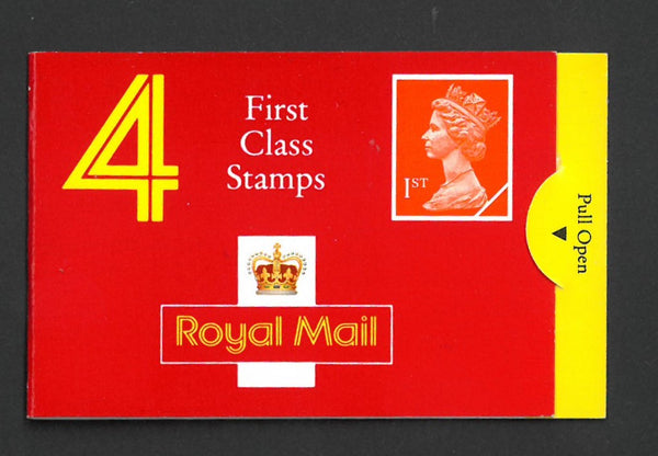GB 1990-92 Ist Class Oange-Red with Rare Double Print of one Cylinder Number SG HB3 booklet VBHB3