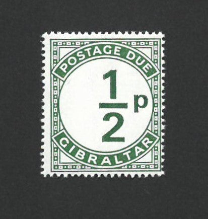 Gibraltar 1971 1/2p postage due. Value misplaced to right superb u/m VGIBD4