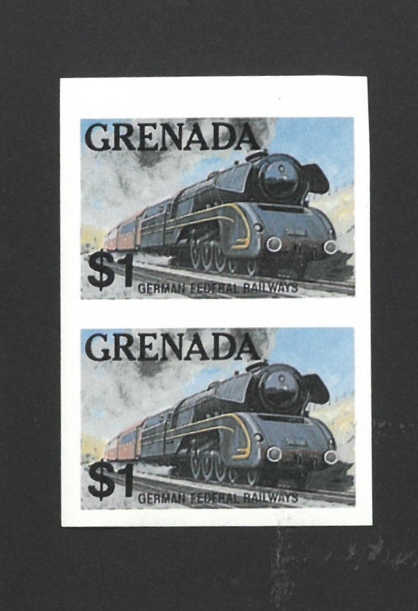 Grenada 1982 $1 German Federal Railways imperf pair, fine um VGRN1216