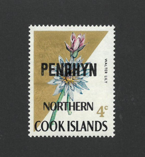 Penrhyn Islands 1973 4c 'Walter Lily' Spelling Error SG44a VPEN44A