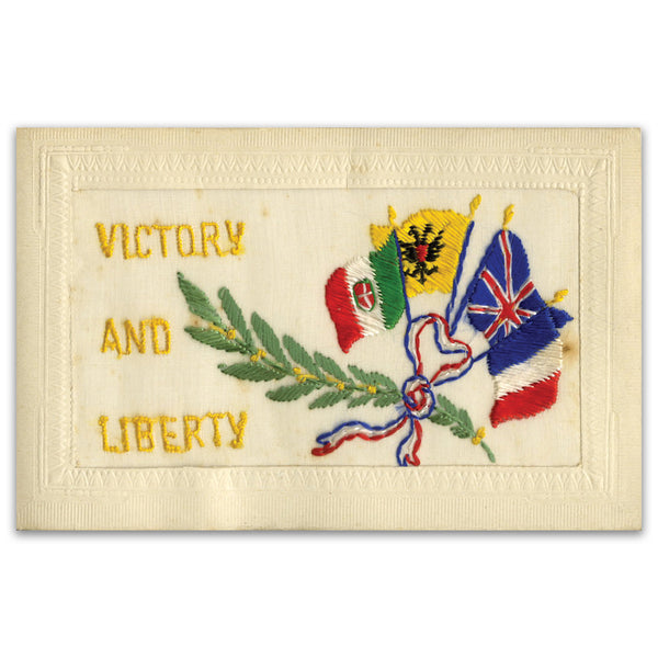 WWI Embroidered Postcard - Victory & Liberty