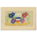 WWI Embroidered Postcard - Dear Sweetheart