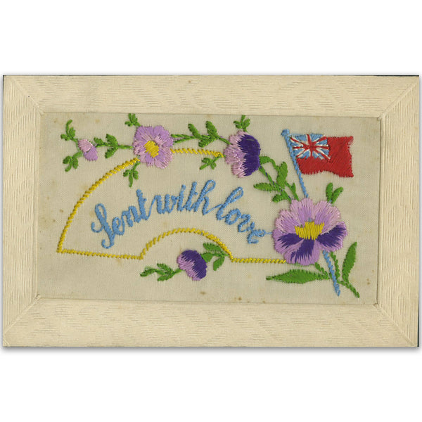WWI Embroidered With Love Postcard
