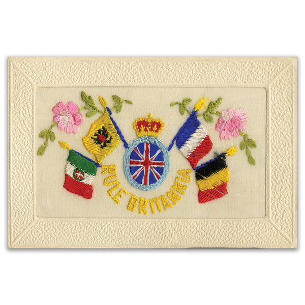 WWI embroidered postcard - Rule Britannia