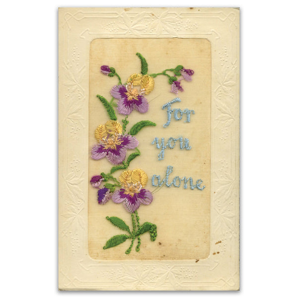 WWI Silk Postcard - For You Alone