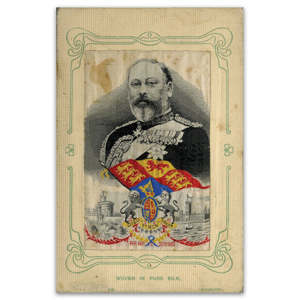 WWI Silk Postcard - King Edward VII